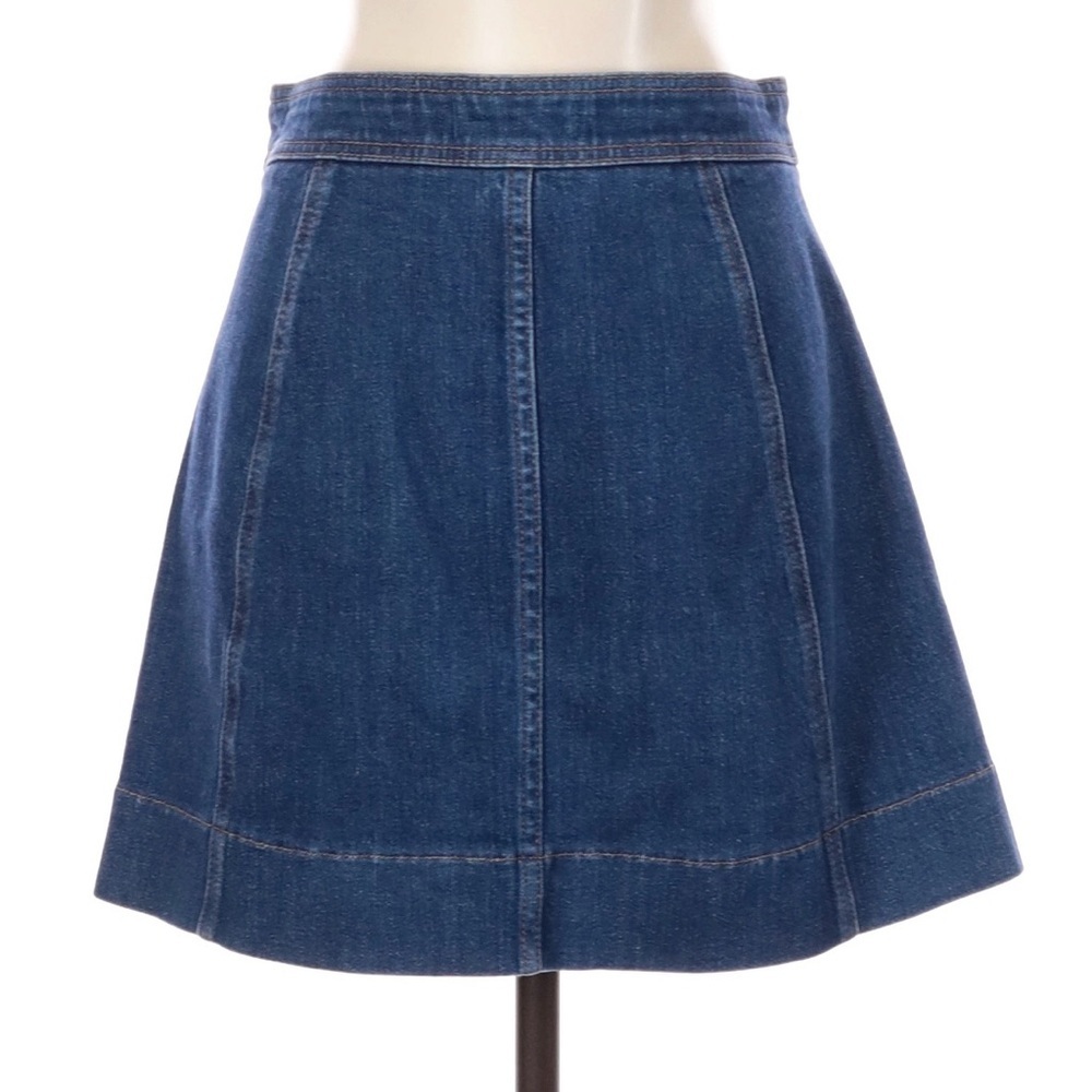 Madewell Denim A-Line Mini Skirt with Front Snap Buttons Size 00 - Picture 2 of 6